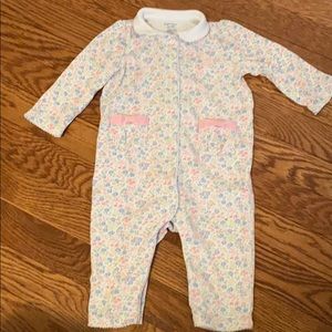Ralph Lauren floral onesie w bow and collar
